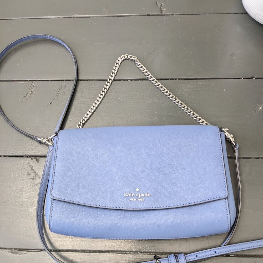 Kate Spade Greer Chain Crossbody Pale Blue Saffiano Leather WKRU6687